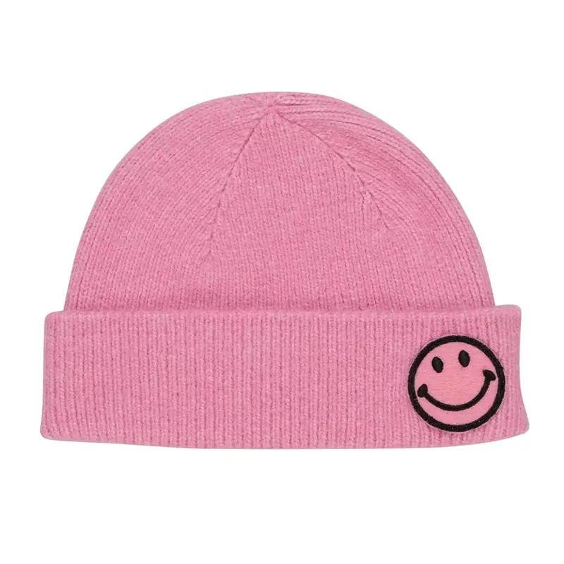 Beanie Knitted Smiley Salmon