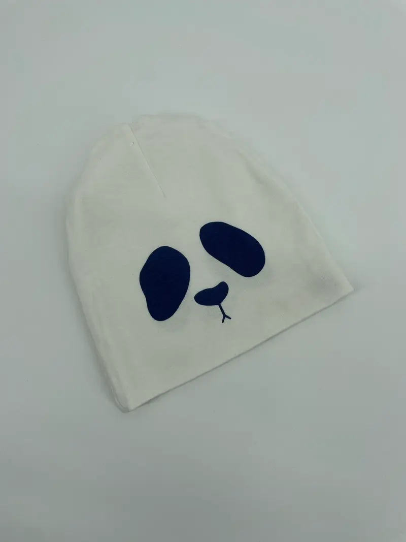 Beanie Wit Panda Reversible Maat 3 - 9 Jaar