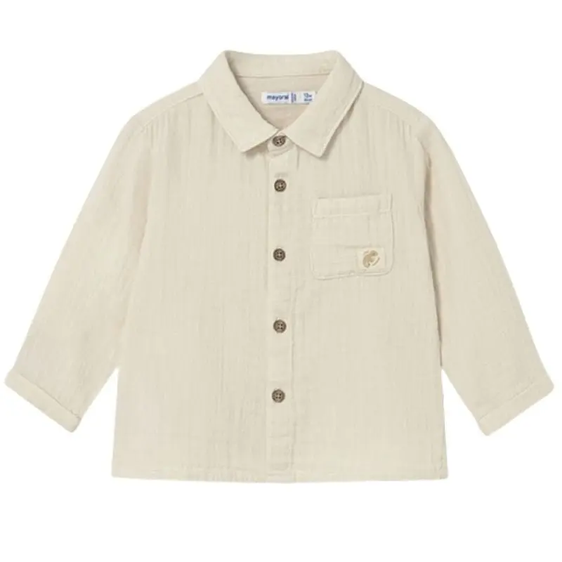 Beige buttondown lange mouw shirt 1119