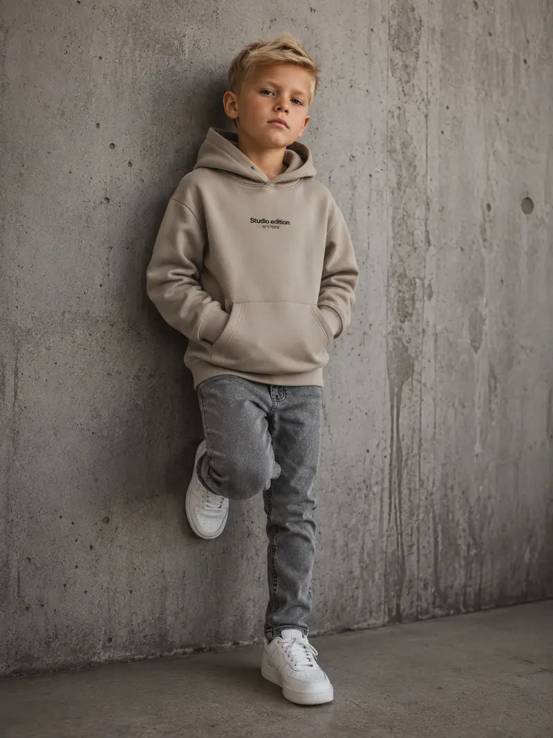 Beige hoodie studio