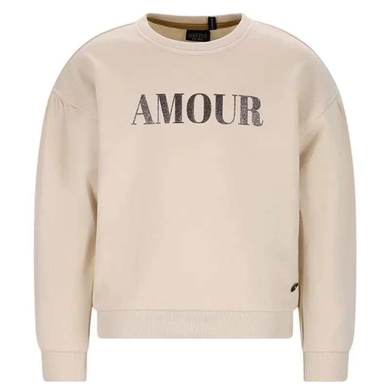 Beige kit sweater met print Danee