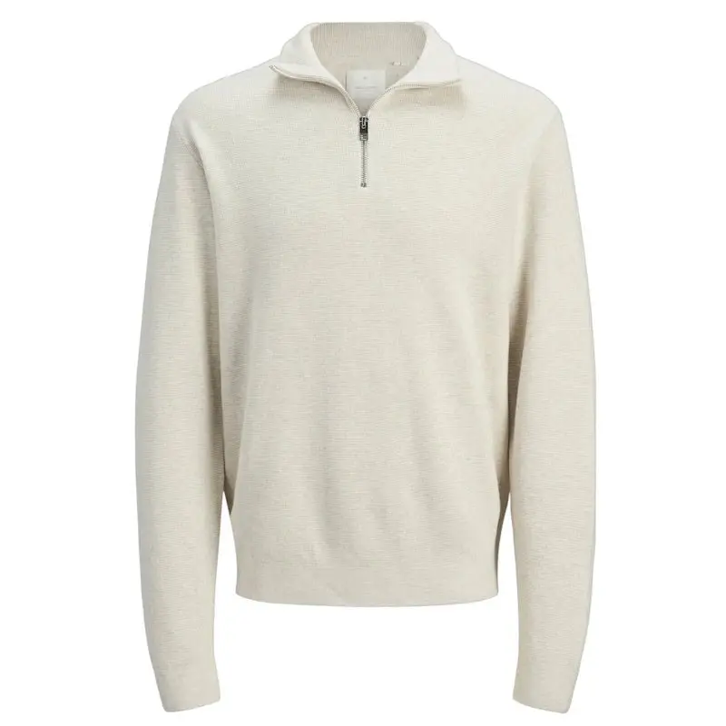 Beige knit sweater Blamilano zip