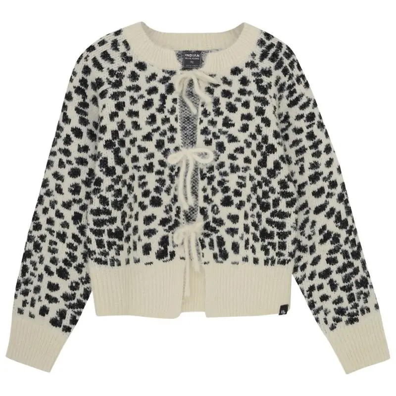 Beige knitted vest Spotty