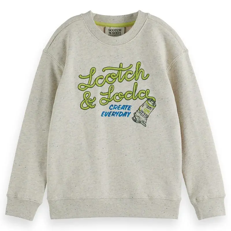 Beige relaxed fit artwork sweater
