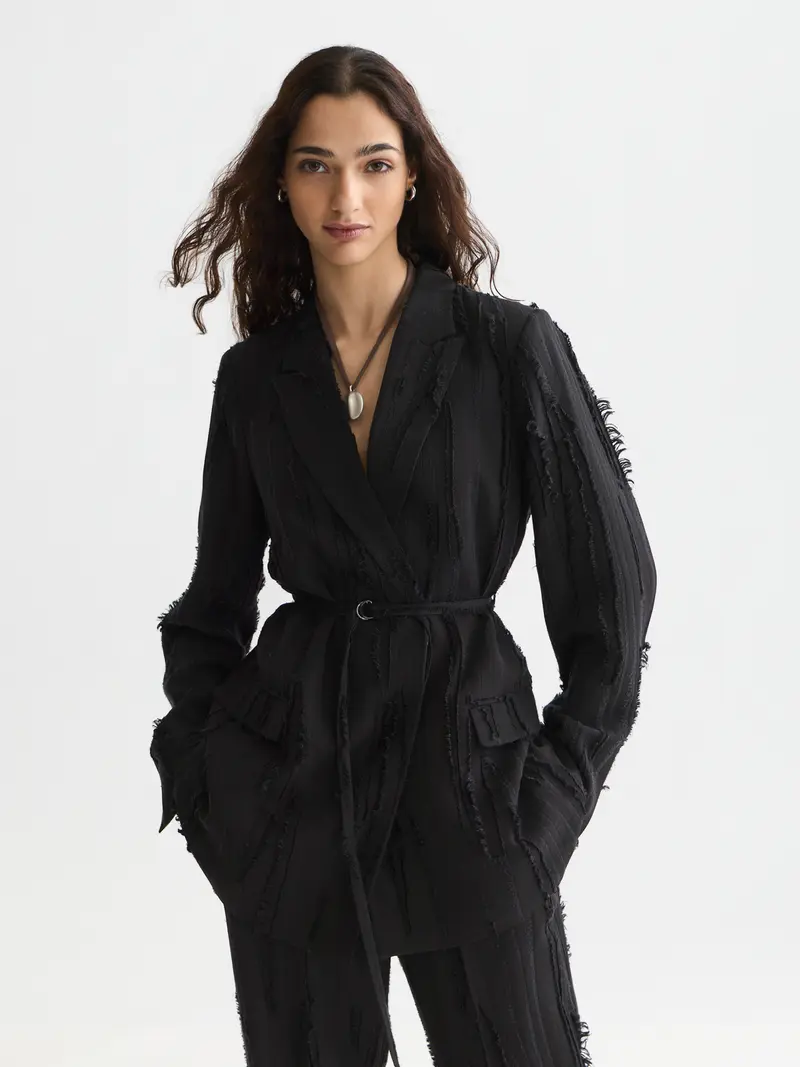Belted Double Breasted Blazer