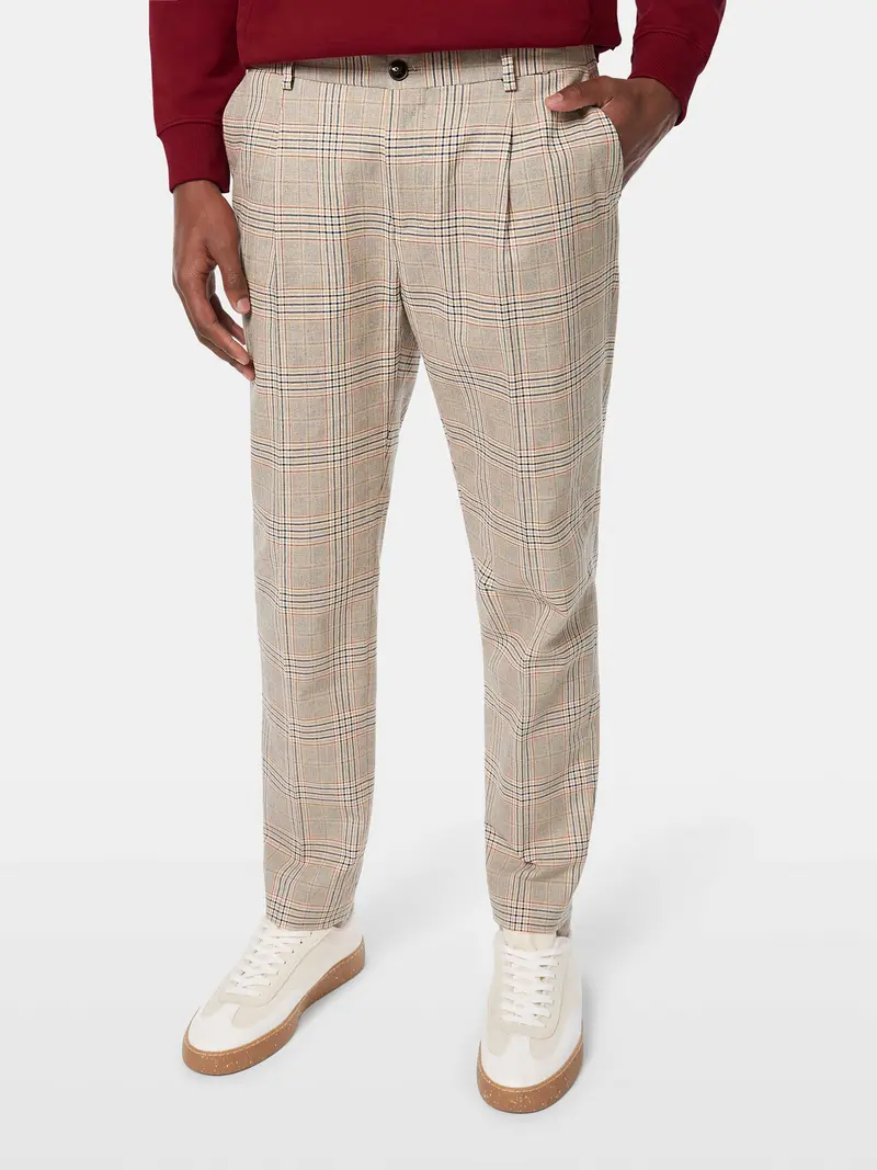 Blake Pleated Cotton-Linen Yarn-Dyed Chino