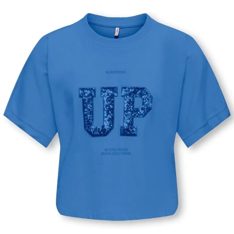 Blauw geprint cropped t-shirt Stella