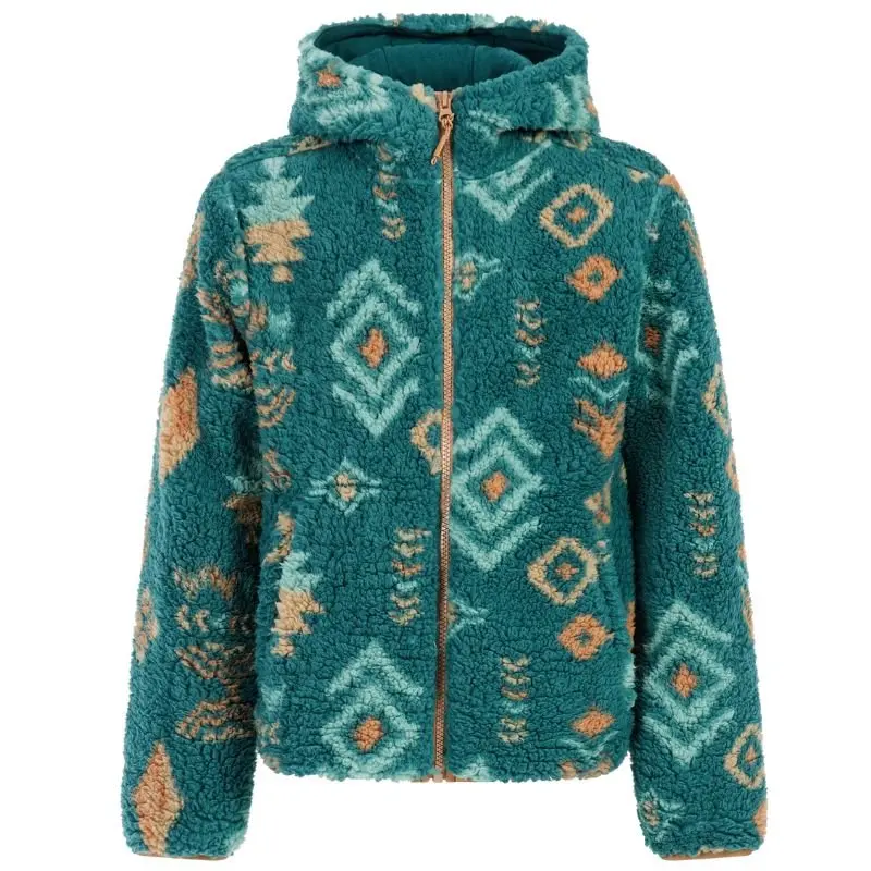 Blauw geprint fleece vest Evelyn