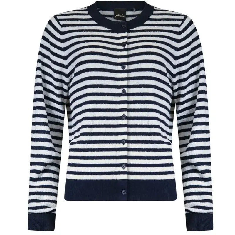 Blauw met offwhite gestreept vest 613130