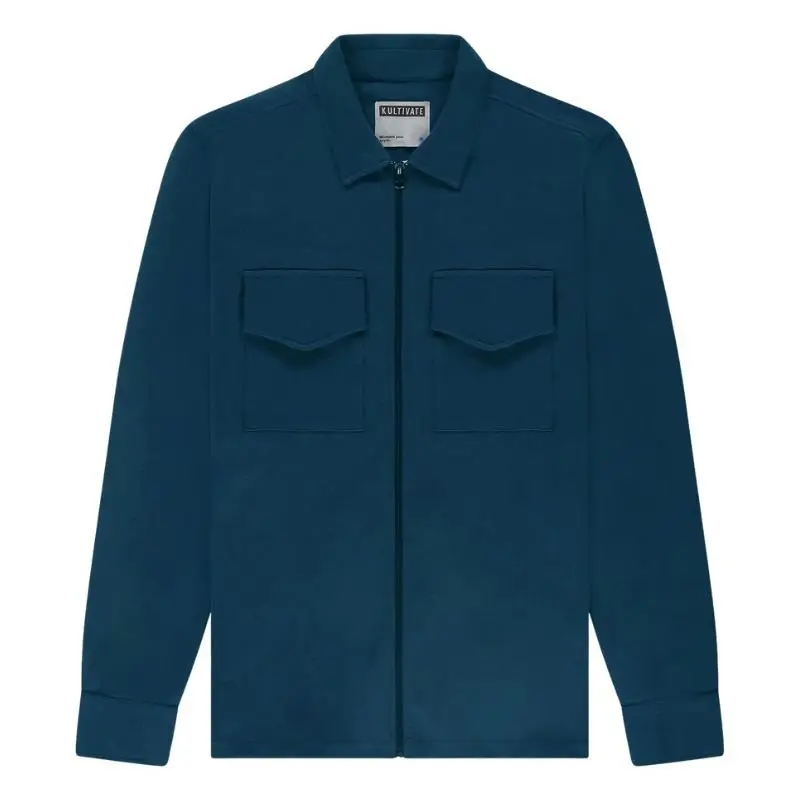Blauw regular fit shirt Luxury Zip