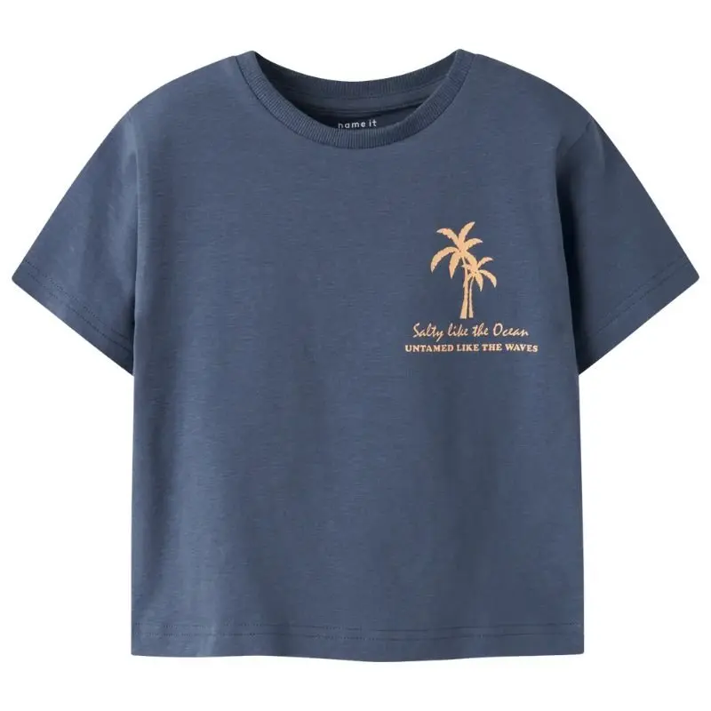 Blauw regular fit t-shirt Flom