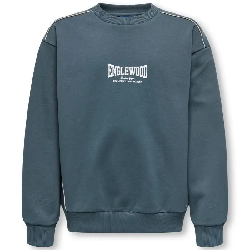 Blauwe frontprint oversized sweater Jet