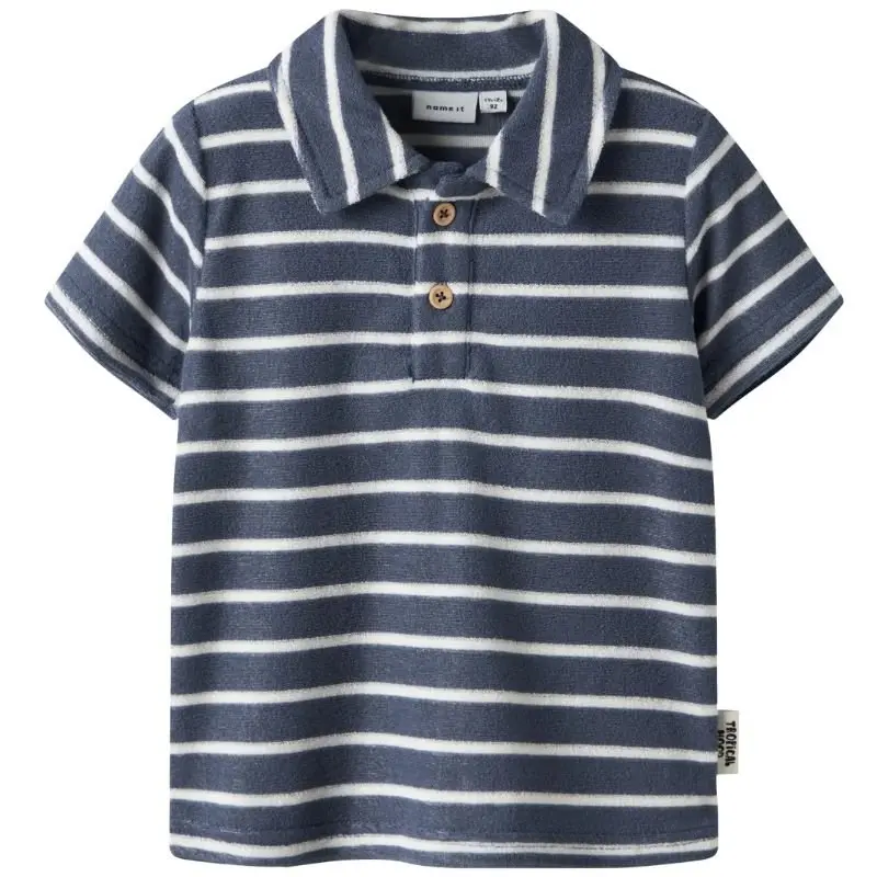 Blauwe regular fit knit polo Finti