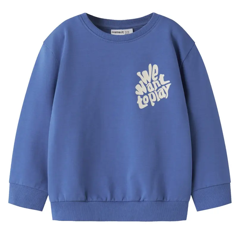 Blauwe regular fit sweater Benja