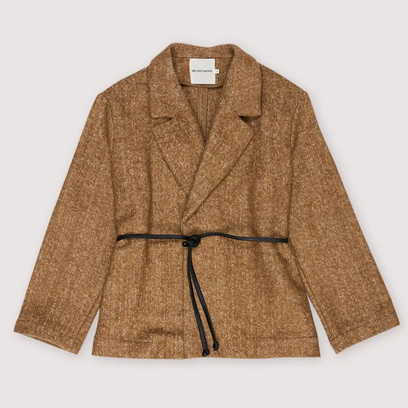 Blazer Jupiter Suede Camel Herringbone Woman