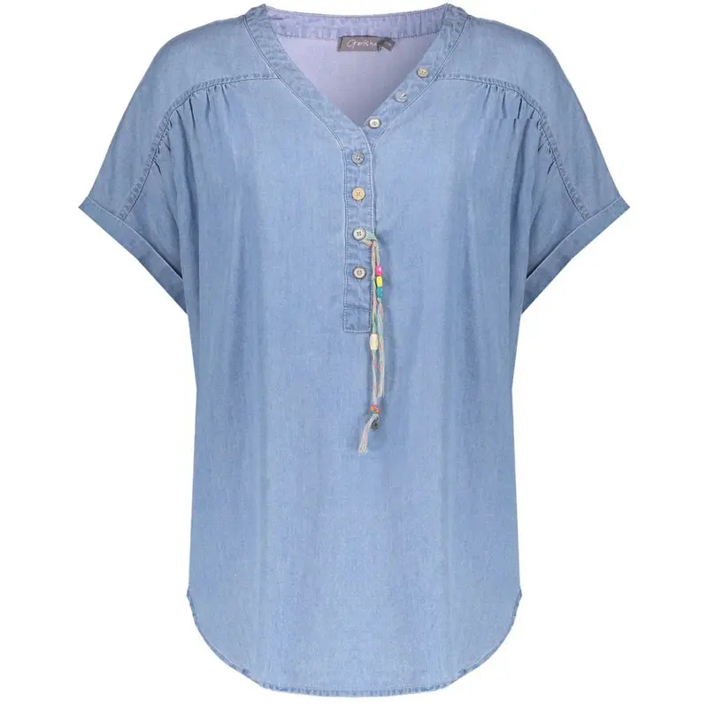 Bleached Denim lyocell ropes top Suze