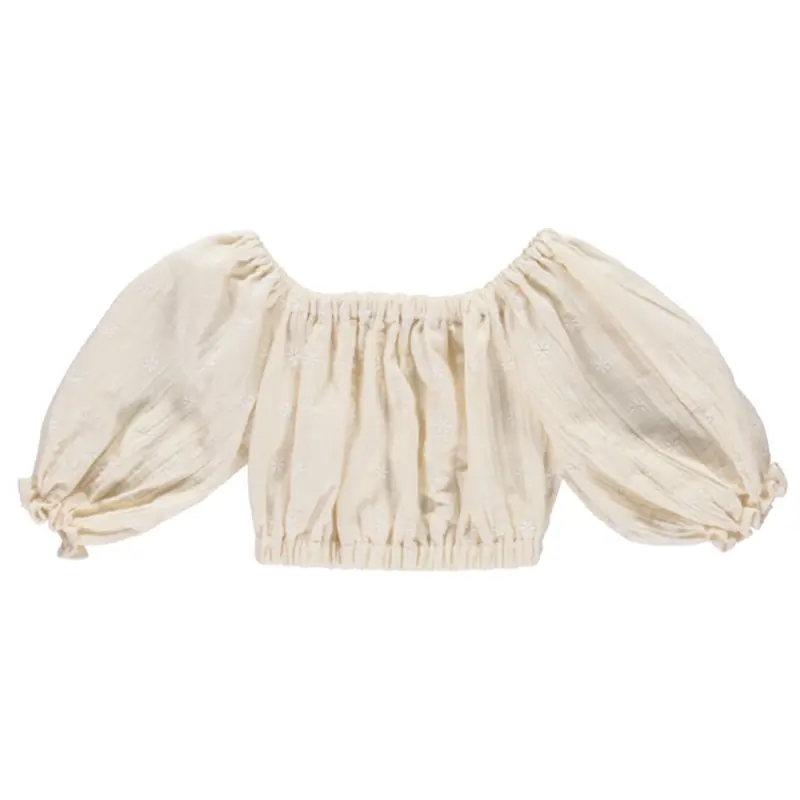 Blouse Leandra Ecru Flowers Woman