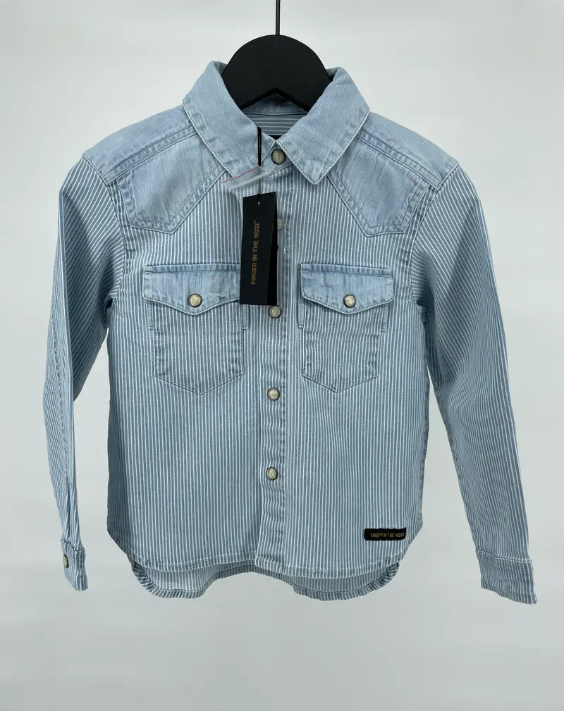 Blouse Lichtblauw Wit Strepen Maat 110