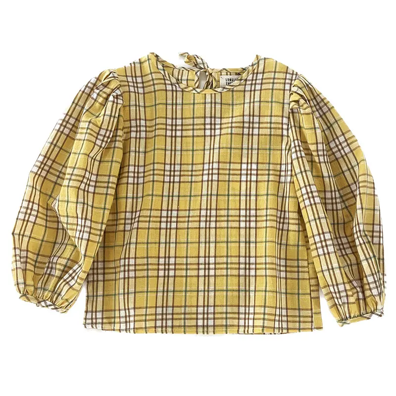 Blouse Puffed Yellow Check