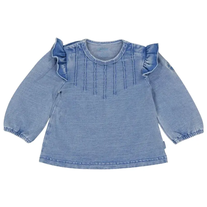Blue Denim ruches blouse Adriana