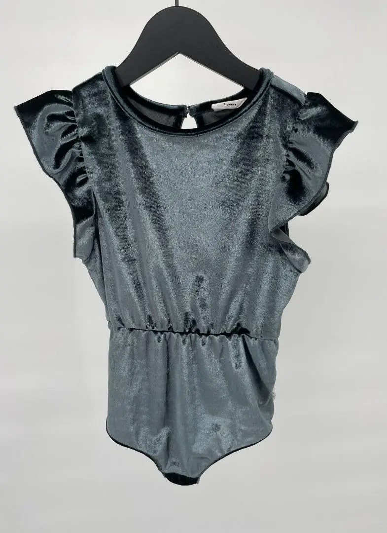 Body Blauw Grijs Velours Maat 98 / 104