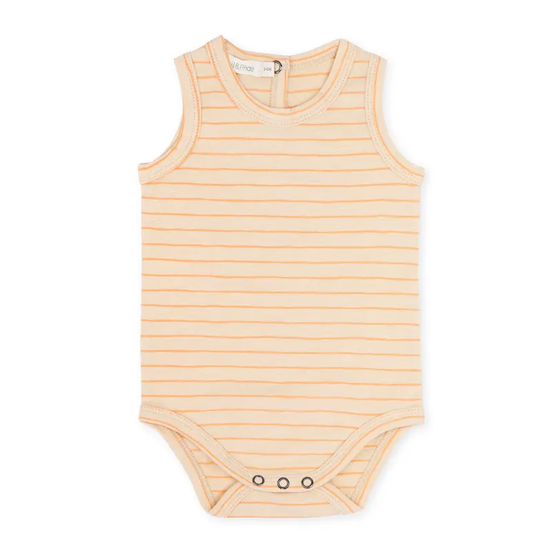 Body Sleeveless Bright Apricot Stripes
