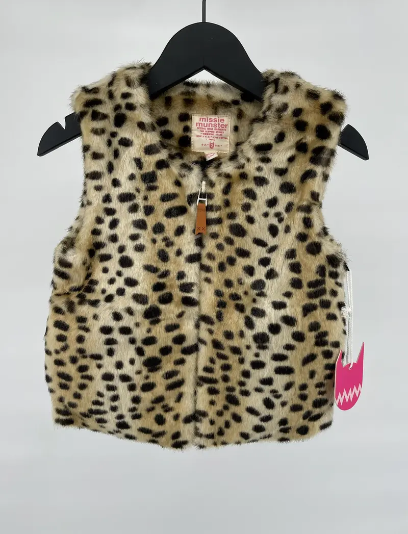 Bodywarmer Vest Beige Cheetah