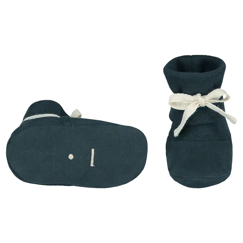 Booties Ribbed Blue Grey Dark