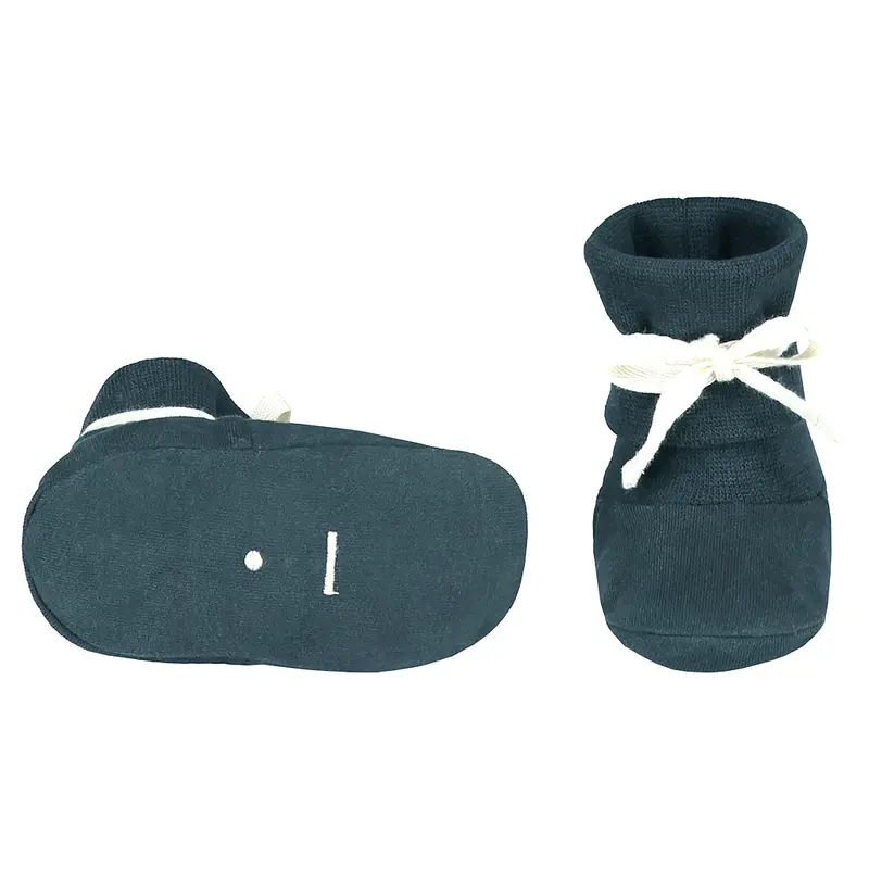 Booties Ribbed Blue Grey Light