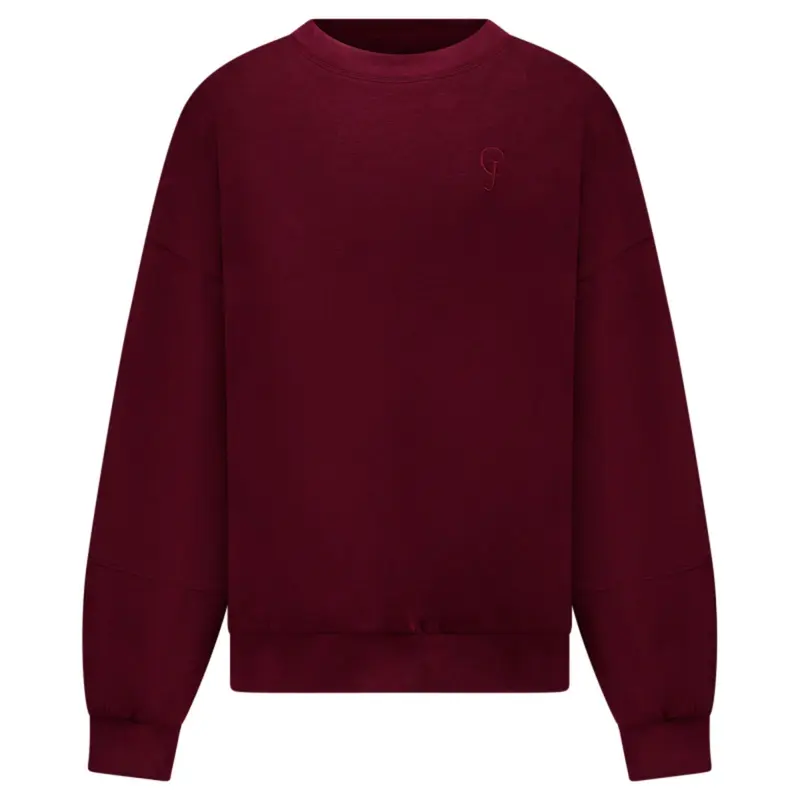 Bordeauxrode ronde hals sweater Remi