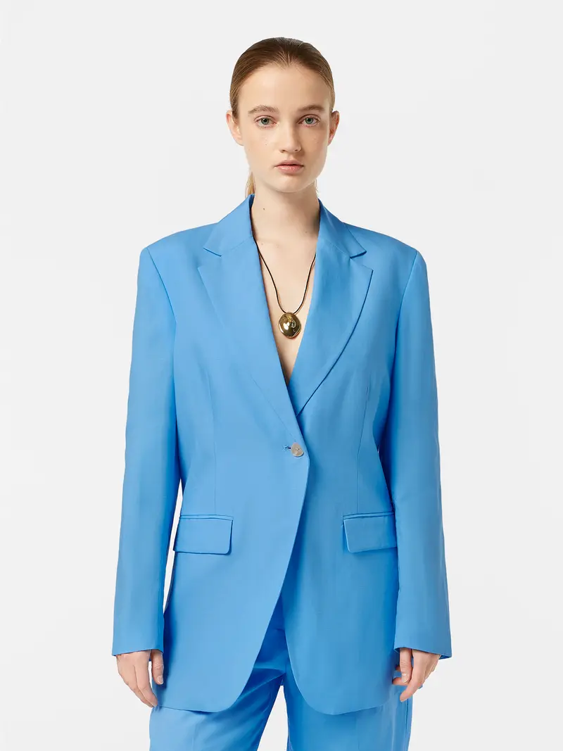 Boyfriend Fit Linen Blend Blazer