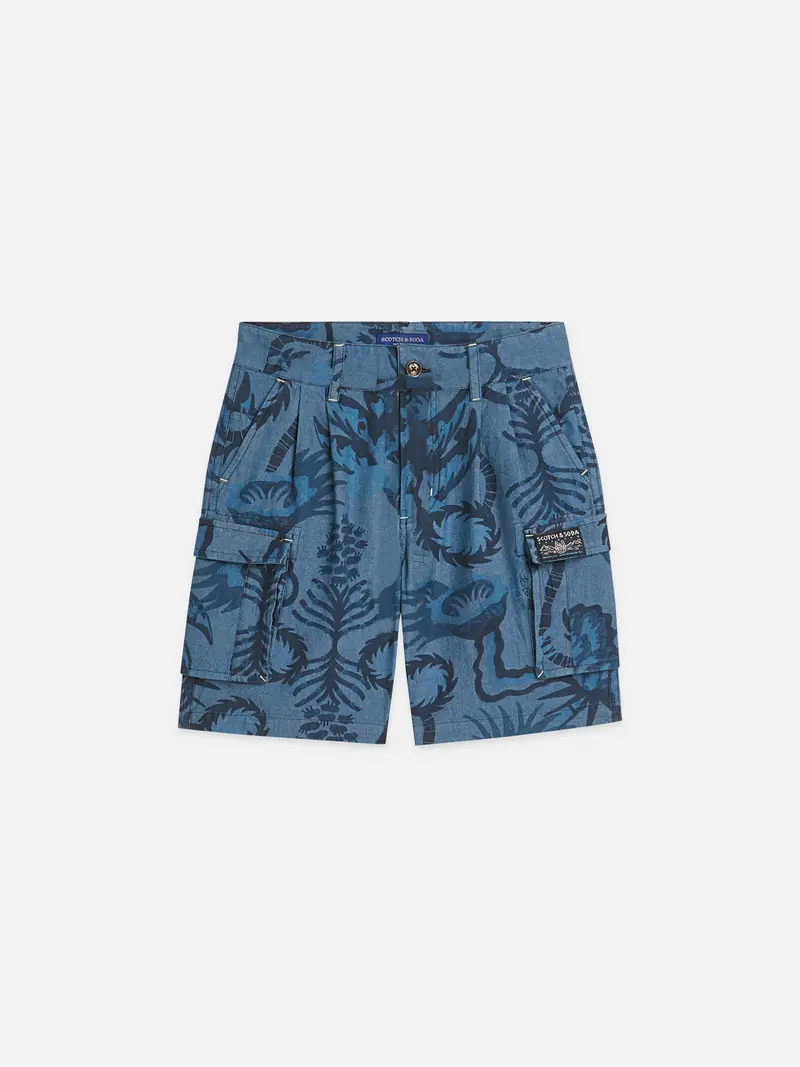 Boys' Allover Print Chambray Shorts