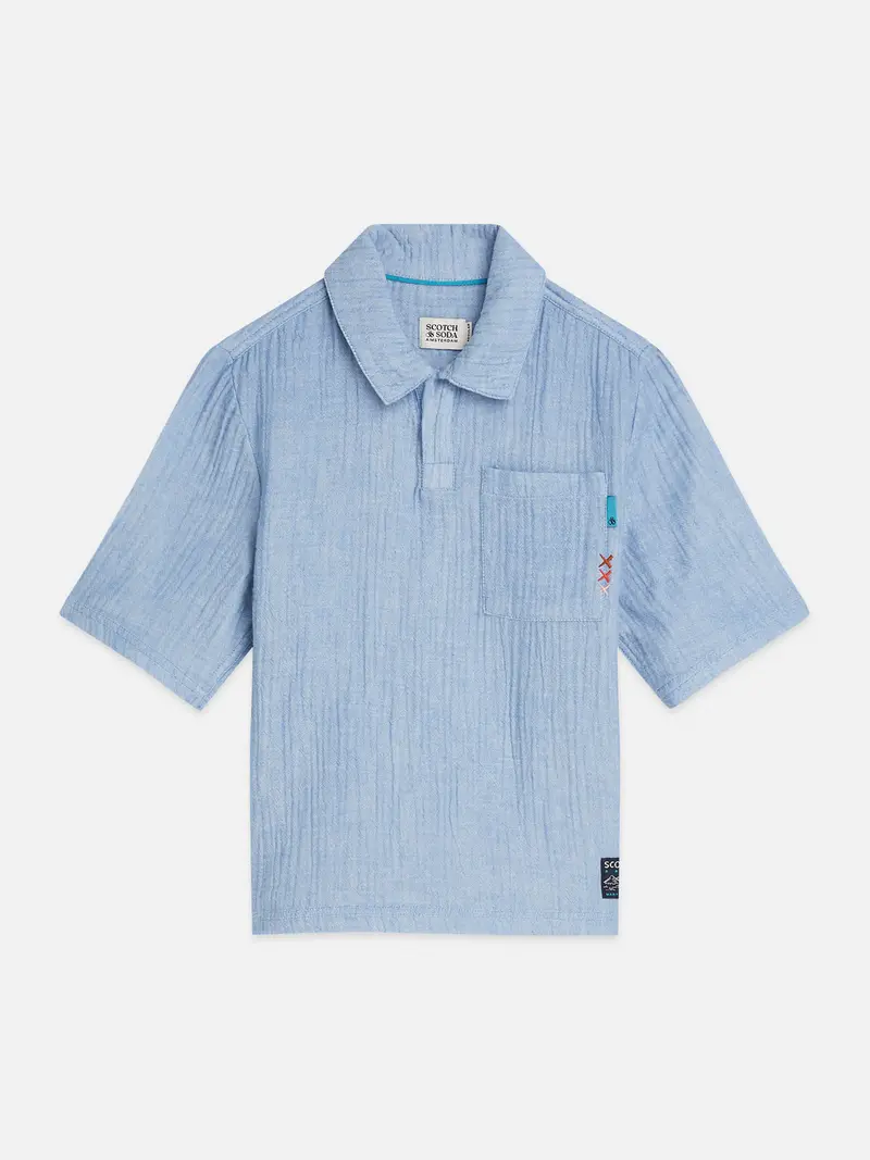 Boys' Cotton Chambray Short-Sleeve Shirt