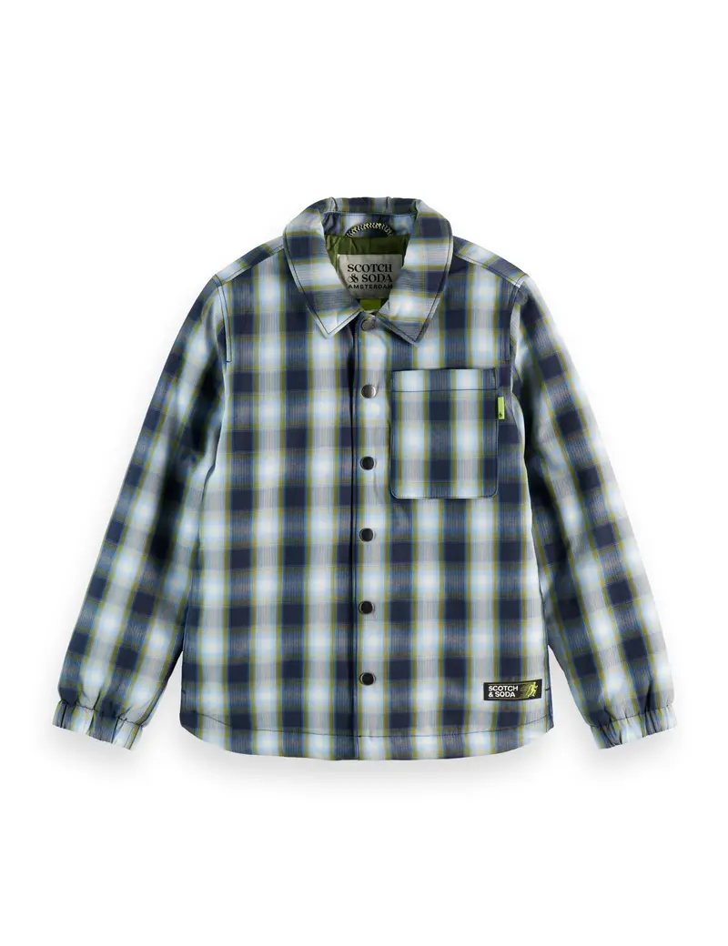 Boys' Padded checked shirt jacket