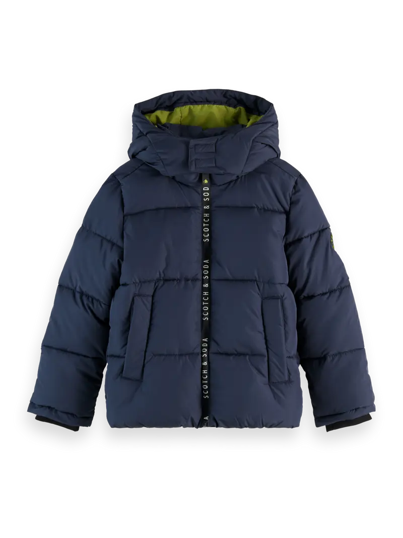 Boys' Short hooded puffer jacket