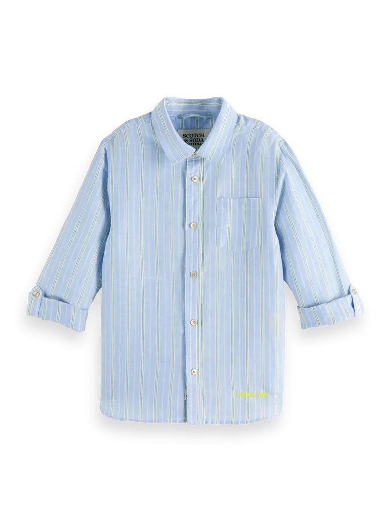 Boys' Yarn-Dyed Linen Blend Shirt