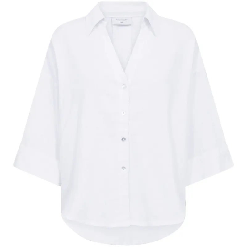 Brilliant white boxy pleat shirt Lava