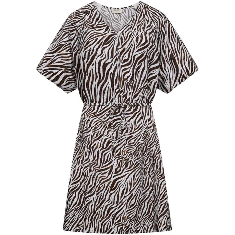 Brilliant White met coffee bean geprinte jurk Mele