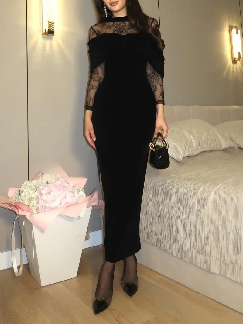 Briony - schulterfreies Spitzen-Abendkleid