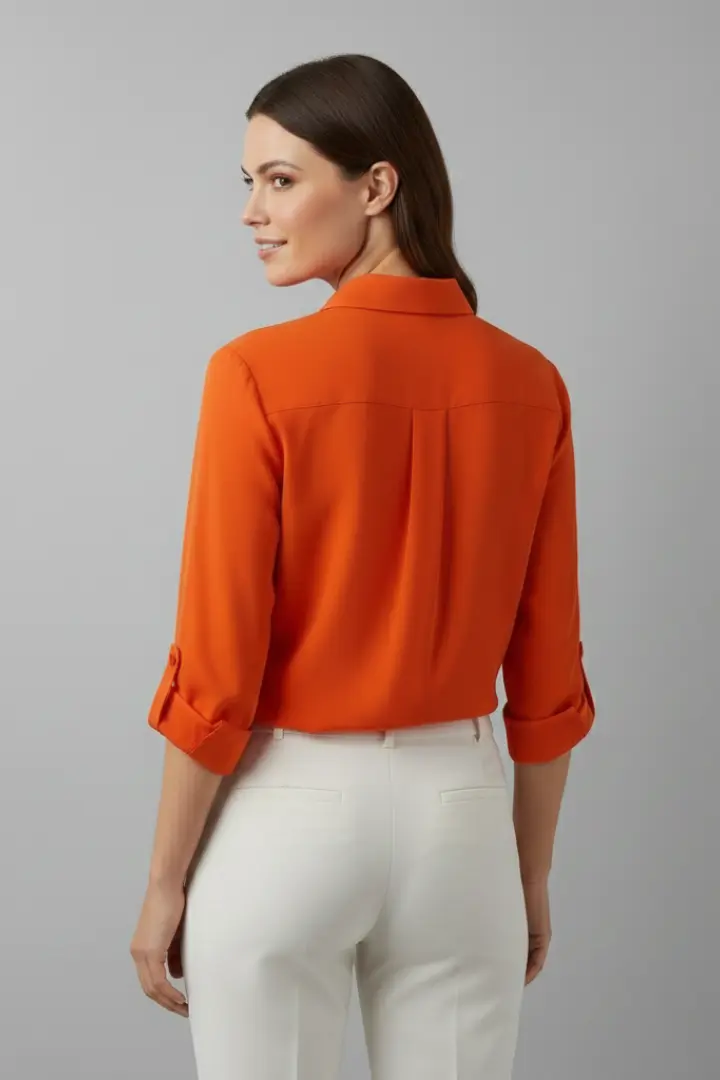Britta | Damen Langarm Hemdbluse mit Kragen