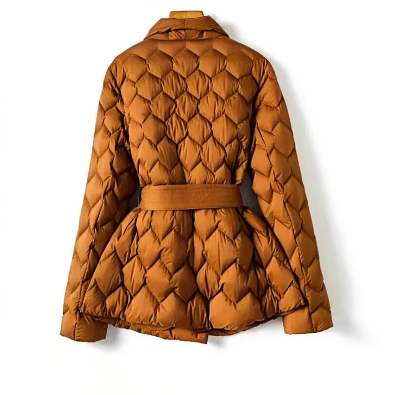 Britta | Damen Steppjacke mit Gürtel Herbst Winter