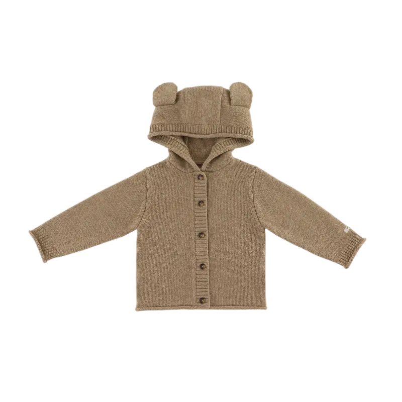 Brittan Merino Wool Cardigan | Bear | Milk Chocolate Melange