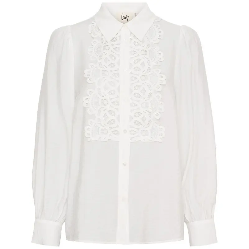 Broken White kanten shirt Lotus