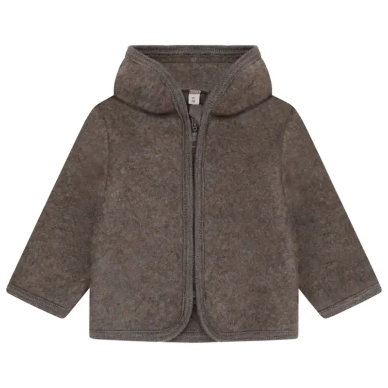 Brown Melange jacket Ears Wool Fleece