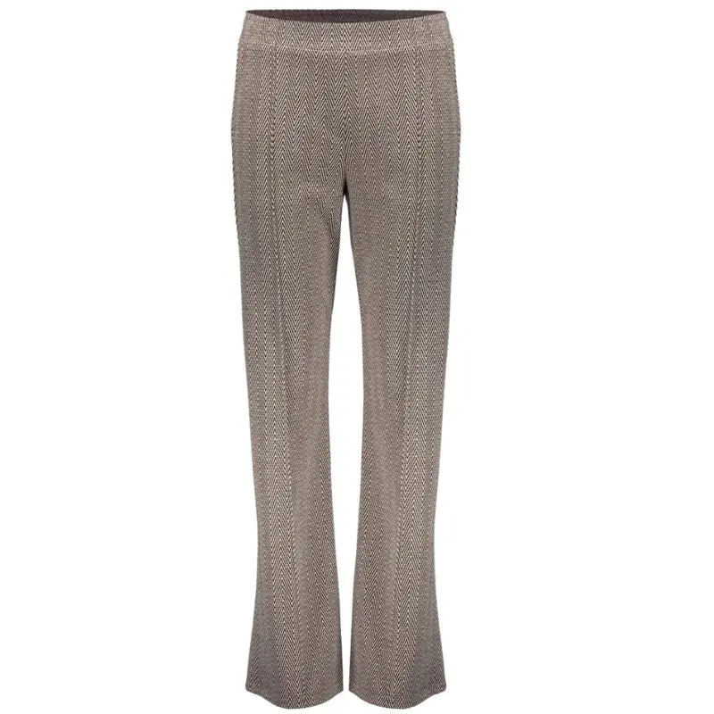 Bruin geprinte flared broek 51573