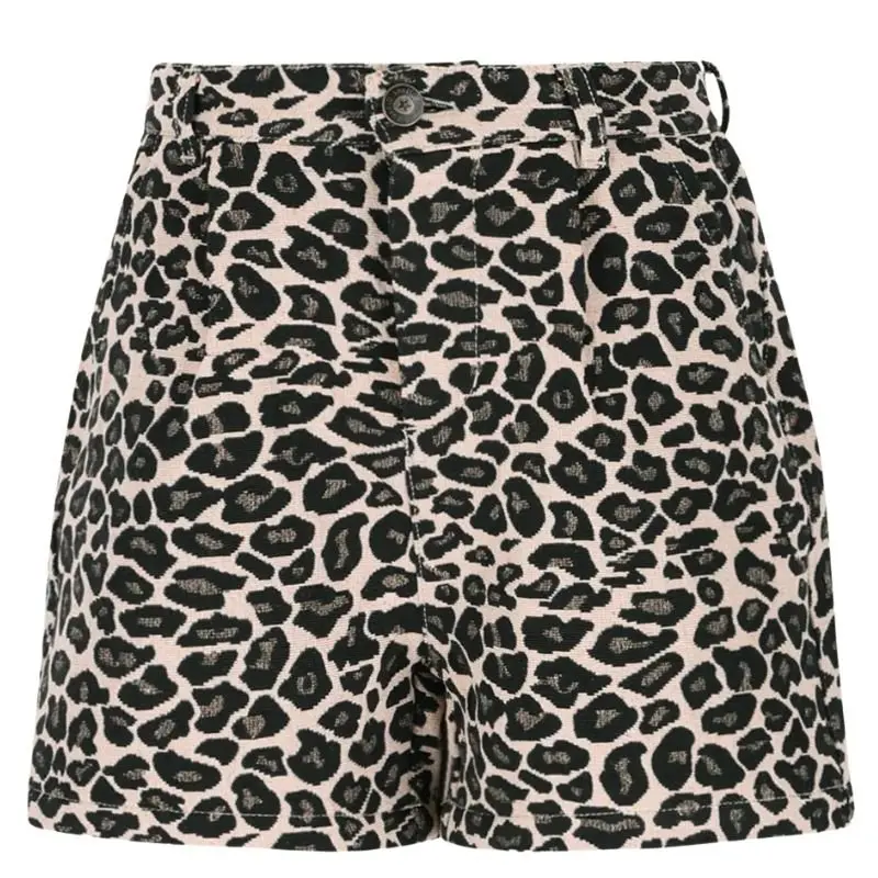 Bruin geprinte woven short Fini