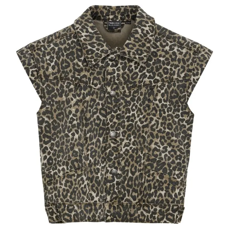 Bruin gilet Leopard