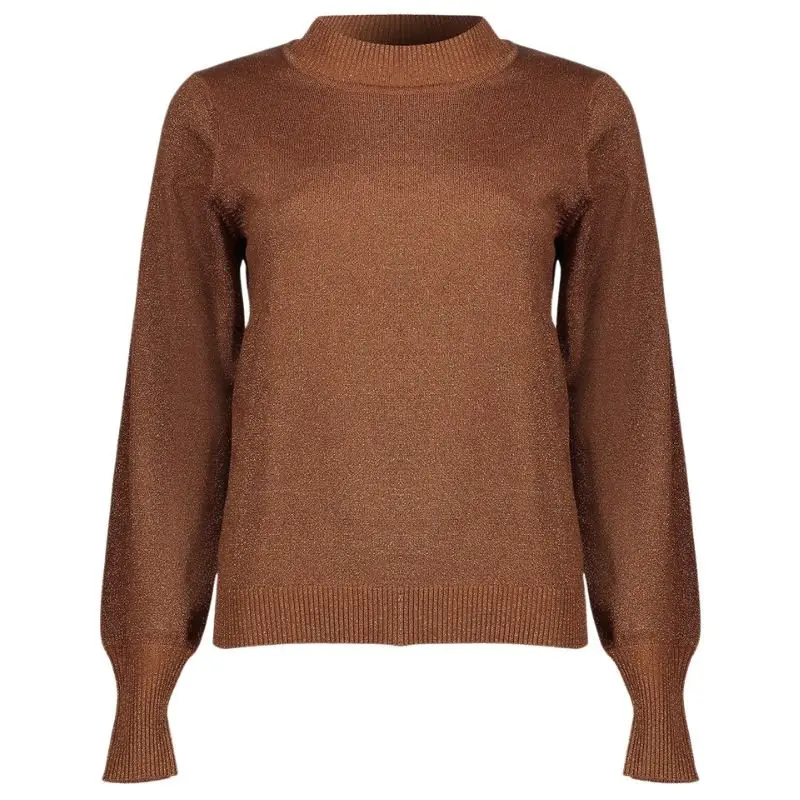 Bruine pullover basic turtle lurex 54531