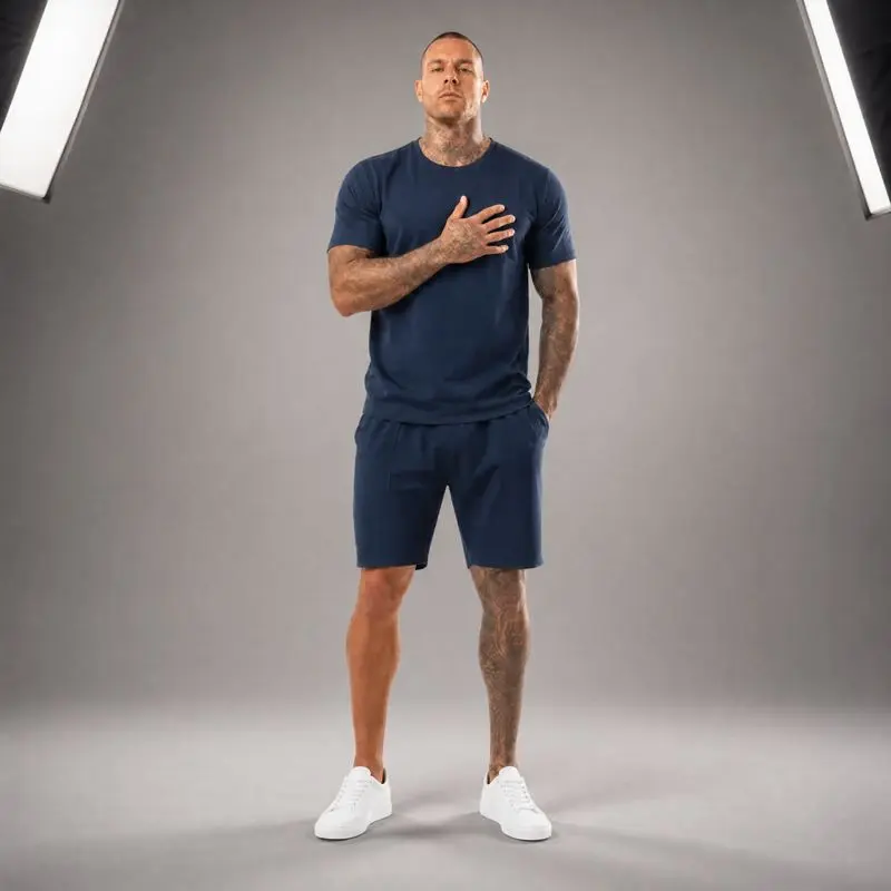 Bryan™ Basic-T-Shirt- und Shorts-Set mit Seitentaschen
