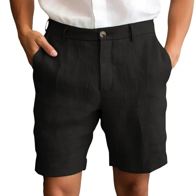 Calen - Schmal geschnittene Leinen-Shorts